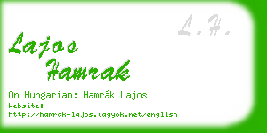 lajos hamrak business card